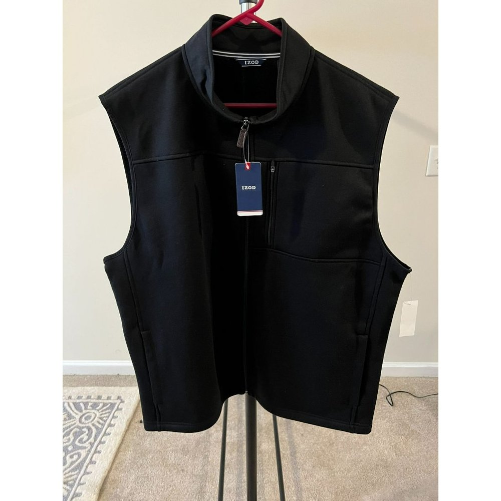 Men's Izod Zip up Vest (BLK)